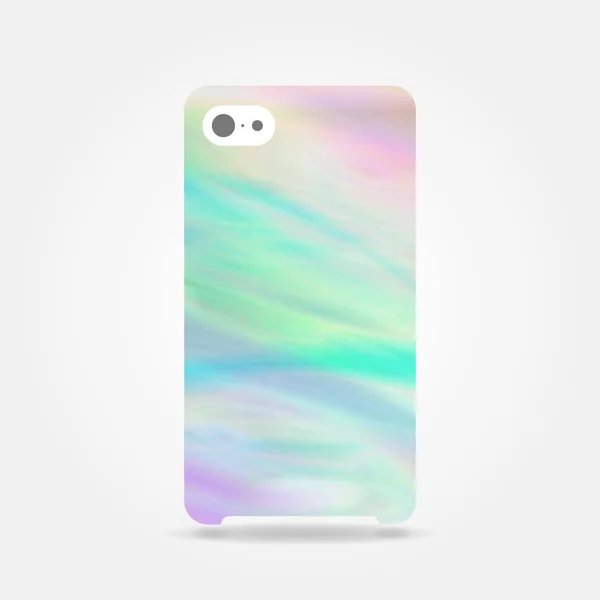 Abstract Cover Phone Case Design Wonderful Holographic Iridescent Effect Foil — Stock Vector