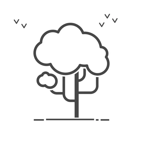 Ilustración Vectorial Del Icono Árbol Estilo Plano Primavera Sobre Fondo — Archivo Imágenes Vectoriales