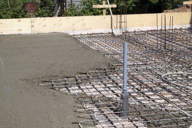 güçlendirilmiş metal çerçeve ile hazırlanan yerine Beton dökme