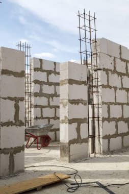 yapım aşamasında bir kır evinin iç. Hangi site th