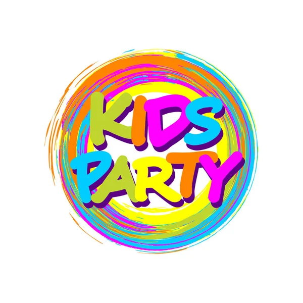 Färgglada cirkel ram med Kids Party Badge för barn playgro — Stock vektor