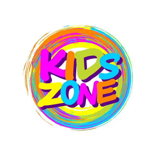 Cadre rond coloré avec badge de zone pour enfants playgrou — Image vectorielle