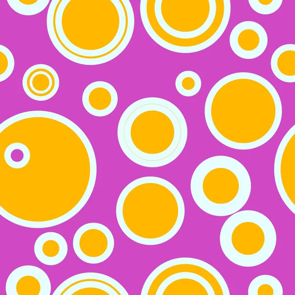 Abtrakten weißen orangefarbenen Kreisen auf dem rosa nahtlosen Hintergrund — Stockvektor