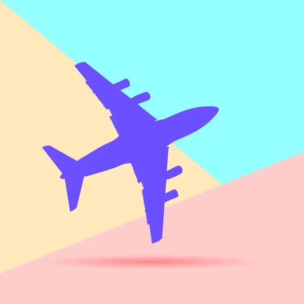 Imagen gráfica plana de diseño de arte moderno de la silueta del avión en p — Vector de stock