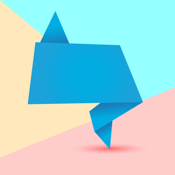 Imagem gráfica de design de arte plana de banner de marca de origami azul no pino —  Vetores de Stock