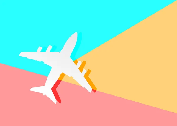 Výtvarně plochý design obrázek siluety letadla na p — Stockový vektor