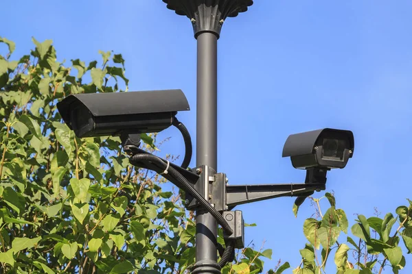 outdoor video surveillance cameras installed in several d