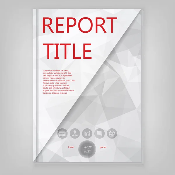 Abstract grey geometric cover design with triangular polygons, Brochure Design. Corporate Leaflet Template — Stock Vector