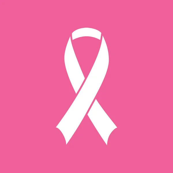Weißes Brustkrebs Bewusstseinsband Isoliert Auf Rosa Hintergrund — Stockvektor