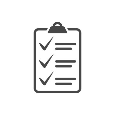 onay listesi simgesini beyaz arka plan üzerinde