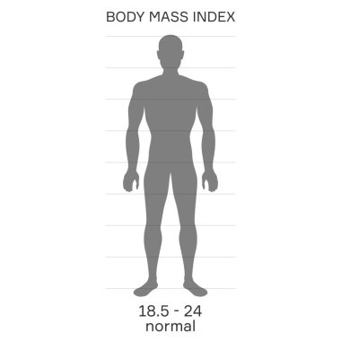 Normal vücut kütle indeksine sahip orantılı kişinin silueti