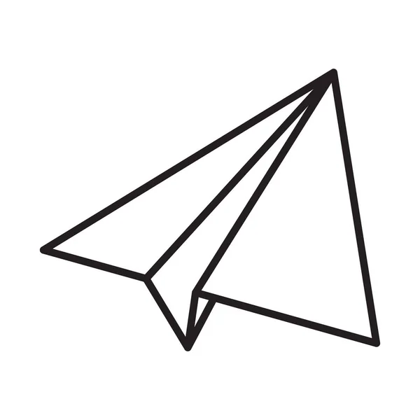 Siyah doğrusal kağıt uçak simgesi — Stok Vektör