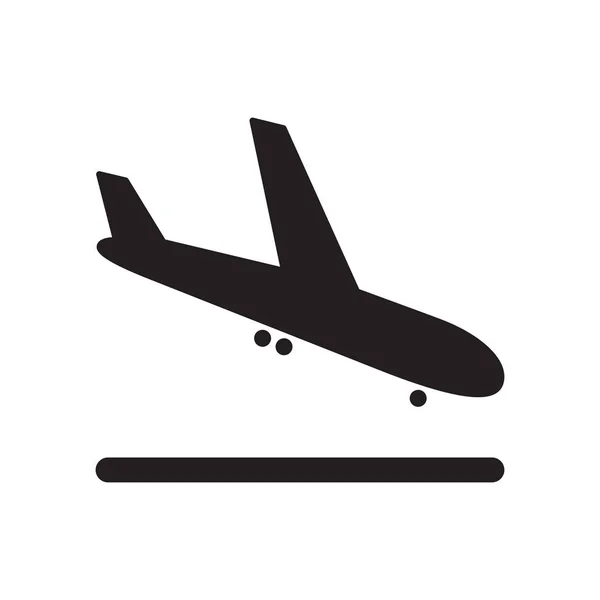 Aeropuerto avión llegada icono — Vector de stock