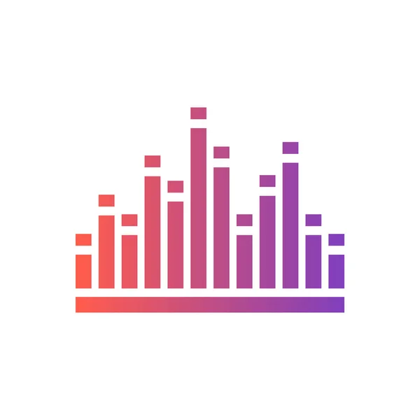 Ícone equalizador branco no fundo violeta colorido gradiente — Vetor de Stock