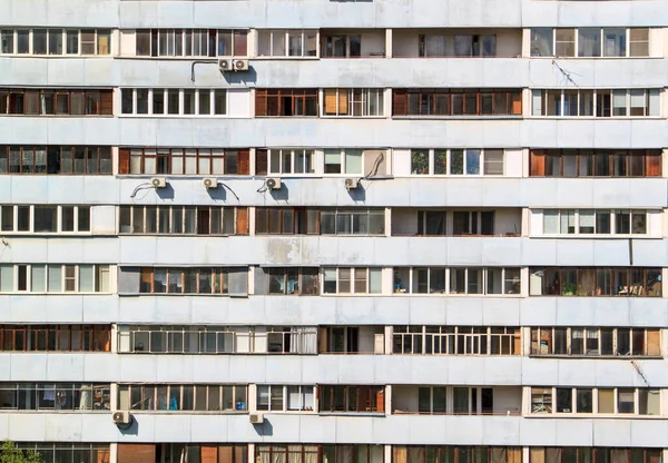 Facade Multi Storey Building Different Balconies Residential Area — Stock Photo, Image