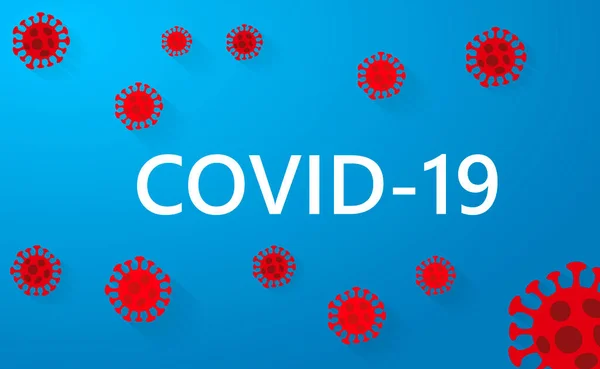 Covid Nouveau Coronavirus Sur Fond Bleu Maladie Virus Corona 2019 — Image vectorielle