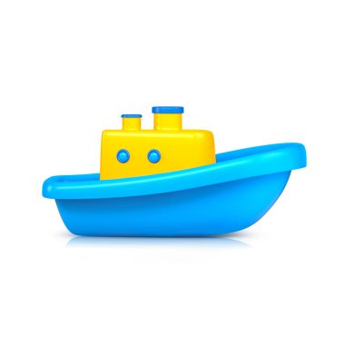 Ship toy studio shot. 3d illustration clipart