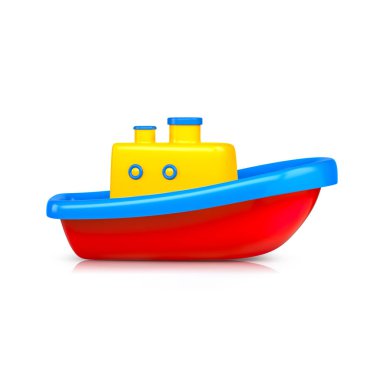 Ship toy studio shot. 3d illustration clipart