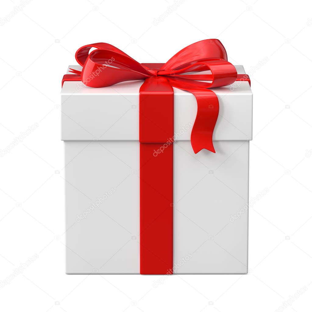 Gift box isolated on white background. 3d illustration