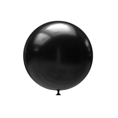 Siyah balon beyaz arka plan üzerinde izole. 3D çizim