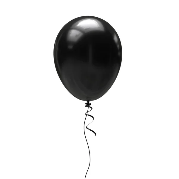 Czarny Balonik Białym Tle Ilustracja — Zdjęcie stockowe