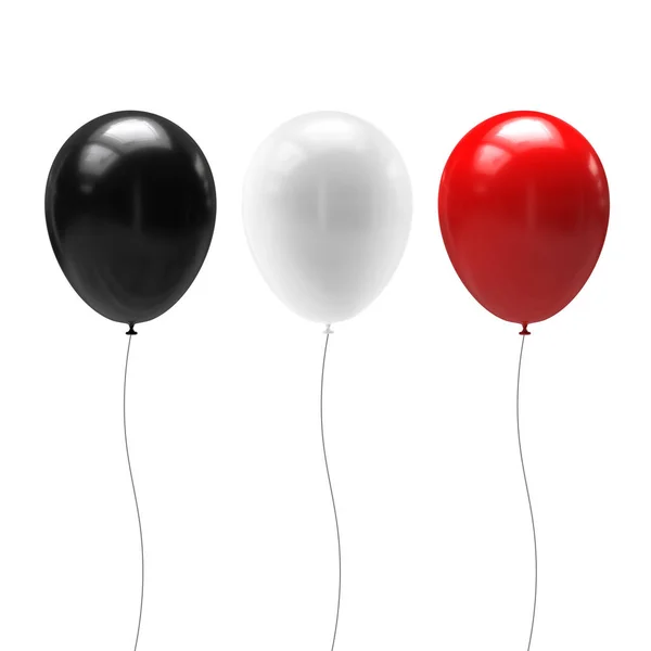 Conjunto Balões Isolados Sobre Fundo Branco Ilustração — Fotografia de Stock