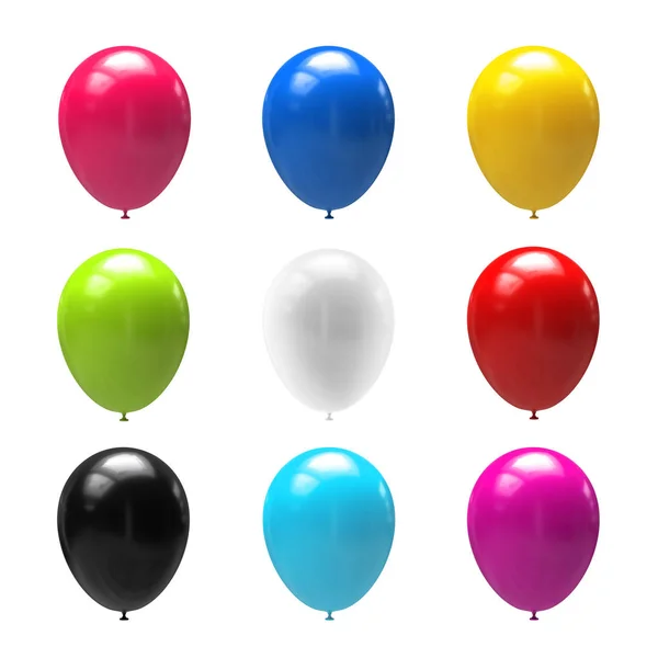 Set Balloons Isolated White Background Illustration — Stock Photo, Image