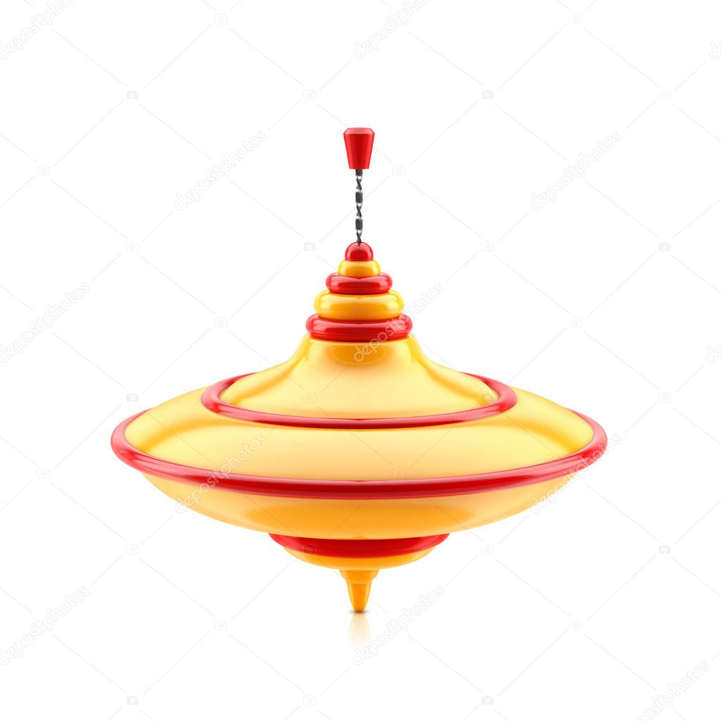 Spinning top isolated on white background. 3d illustration