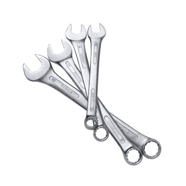 İngiliz anahtarı beyaz arkaplanda izole edildi