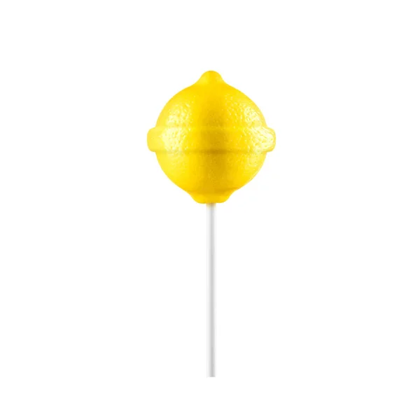 Lollipop Citron Isolerad Vit Bakgrund Kreativa Godis Idé — Stockfoto