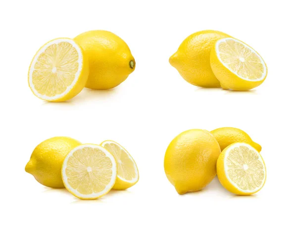 Lemon Fruit Set Isolated White Background — Stock Photo, Image