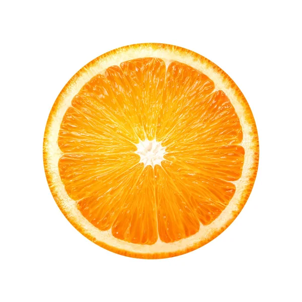 Orangenscheibe Obst Isoliert Auf Weißem Hintergrund — Stockfoto