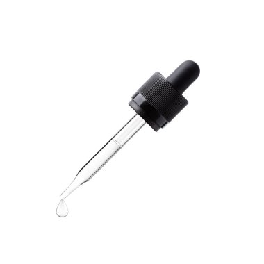 Beyaz arka plan üzerinde izole damla ile pipet
