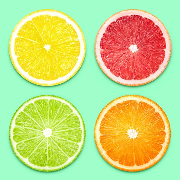 Lemon grapefruit lime orange slice — Stock Photo, Image