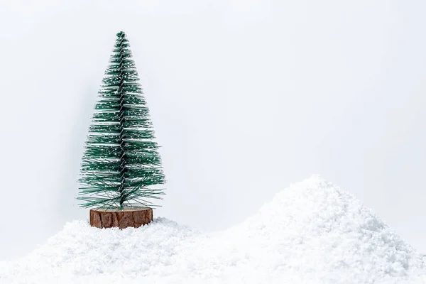 Arbre Noël Dans Dérive Neige Espace Libre Pour Votre Texte — Photo