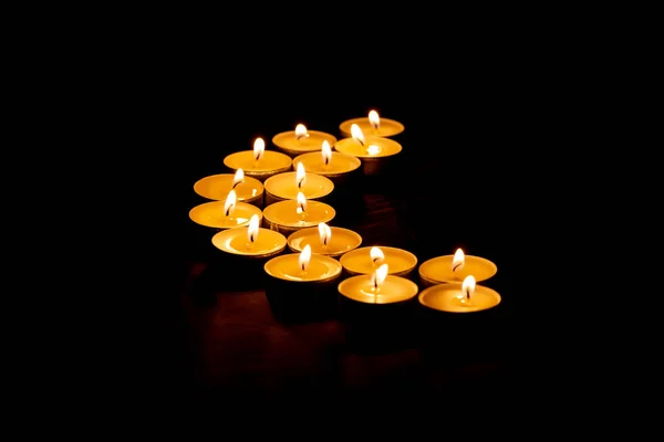 Ramadan Kareem Konzept Mit Brennenden Kerzen Form Eines Monats Das — Stockfoto