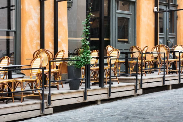 Cafe Auf Der Straße Der Alten Europäischen Stadt — Stockfoto