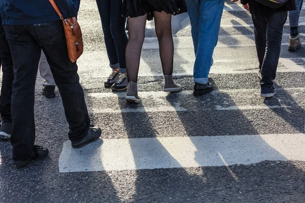 Pedestrian Crossing Modern City — Stock Photo, Image