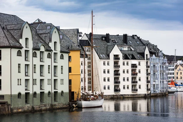 Domy Centru Města Alesund Norsko — Stock fotografie