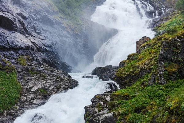 Kjosfossen Waterfall Flam Myrdal Flamsbana Railway Line Norway — Stock Photo, Image