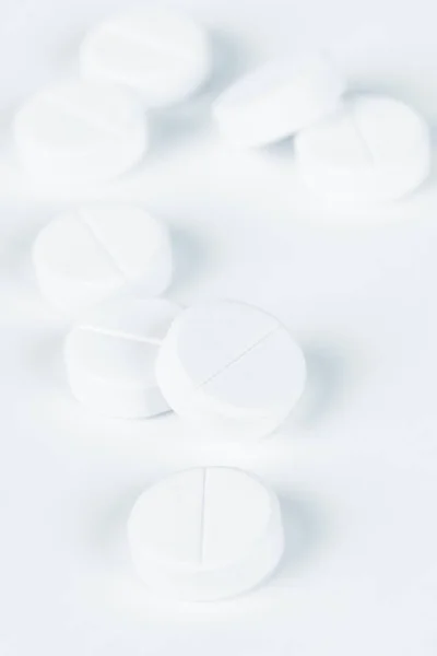Csoport Tabletták Egy Fehér Háttér — Stock Fotó