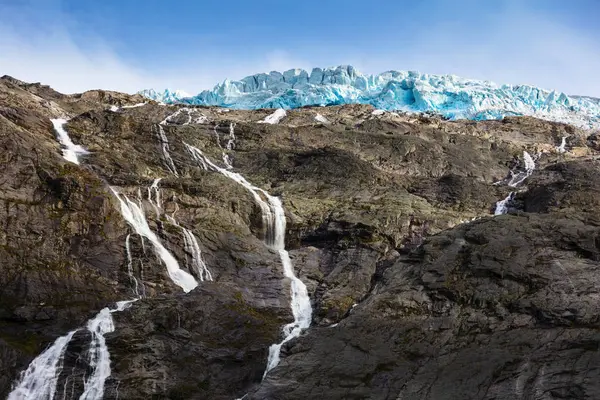 Briksdal Glacier Waterfall Olden Norway — Stock Photo, Image