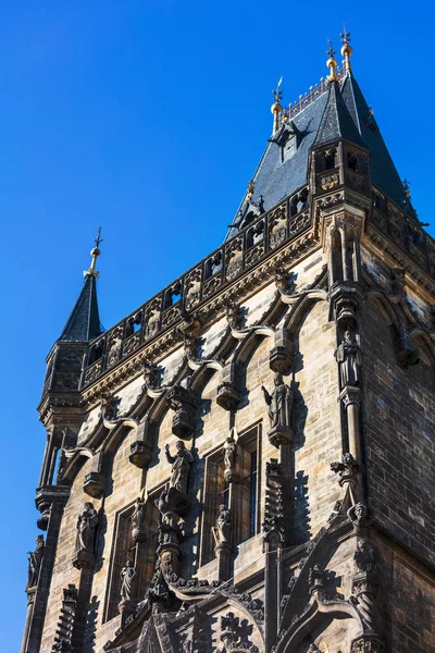 Vecchio Edificio Torre Torre Delle Polveri Praga — Foto Stock