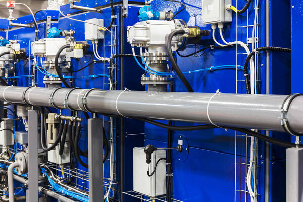 modern equipment with pumps at the factory