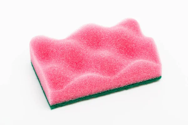 Pink Sponge White Background — Stock Photo, Image