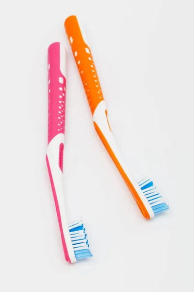 Two New Toothbrushes White Background — Stock Photo, Image