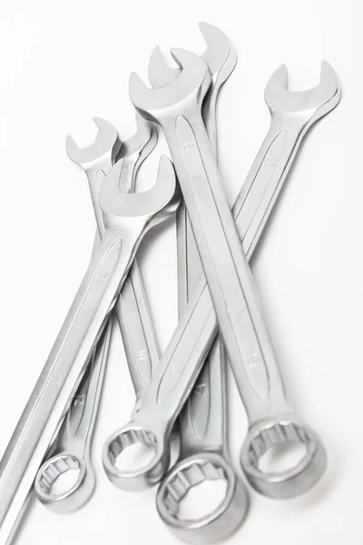 Shiny Wrenches White Background — Stock Photo, Image