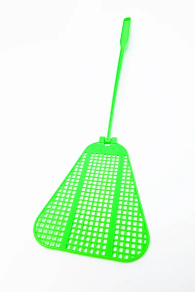 Green Fly Swatter White Background — Stock Photo, Image