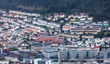 Modern şehir manzarası. Bergen. Norveç.