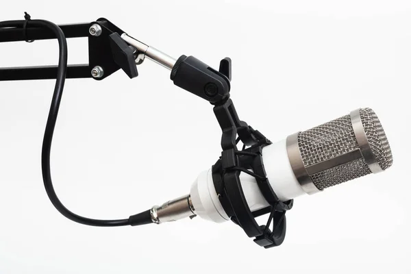 Metal Microphone White Background — Stock Photo, Image